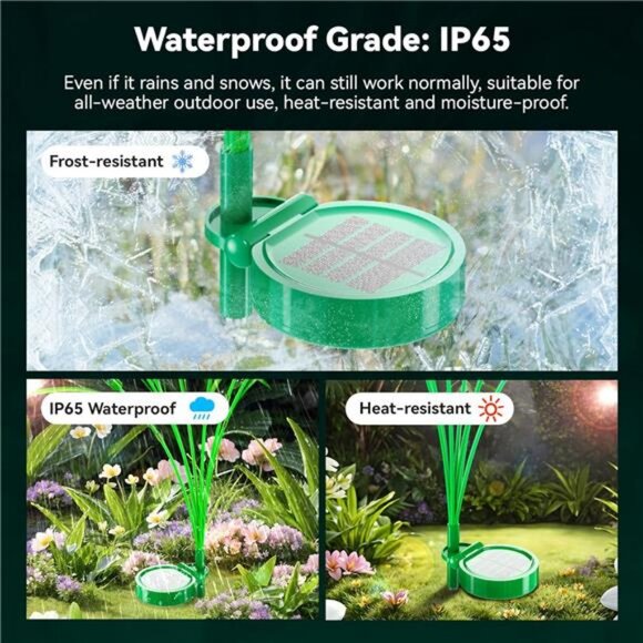 Solar Garden Lights 2 Pack, 16LED Swaying Solar Lights for Mother's Day, 30inch - Picture 6 of 7